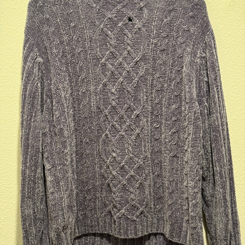 Purple Cable Knit Women's Sweater